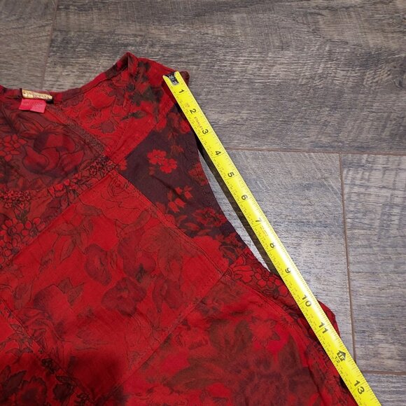 Tunic Tank Dress Winged Horse Pool Coverup Sleevless India Red Boho Beachcore - Picture 7 of 11